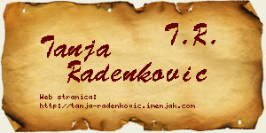Tanja Radenković vizit kartica